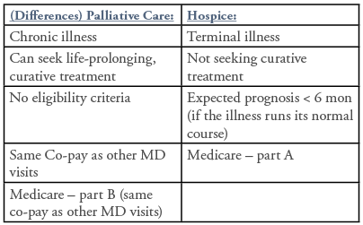 Hospice Vs Palliative Care Chart